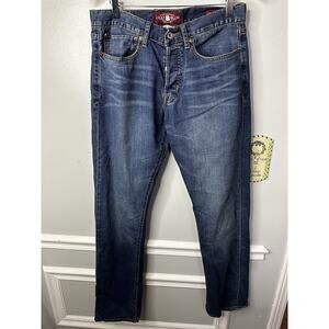 Lucky Brand Jeans 121 Heritage Slim Straight Mens 32x34 Blue Button Fly